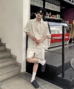Đồ Bộ Nam Set Đũi Nam Áo Sơ Mi Đũi Cộc Tay Đi Biển Mùa Hè Cao Cấp