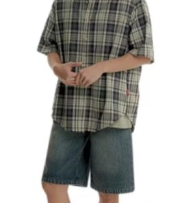 Áo Sơ Mi Flannel Áo Sơ Mi Classic Cộc Tay Cổ Bẻ Form Rộng Nam