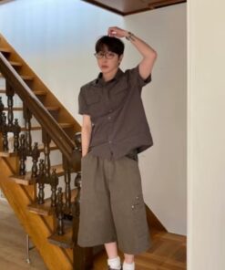 Áo Sơ Mi Nam Túi Ốp 2026 Sơmi Form Rộng Cộc Tay Trẻ Trung Hàn Quốc